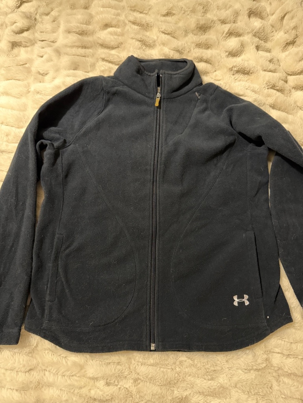 Under Armour Navy Black Full-Zip Fleece Jacket